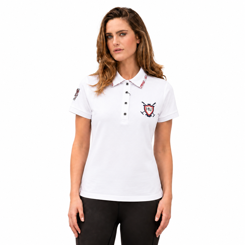 Horseware Luna Fitted Cotton Mesh Polo Shirt - White
