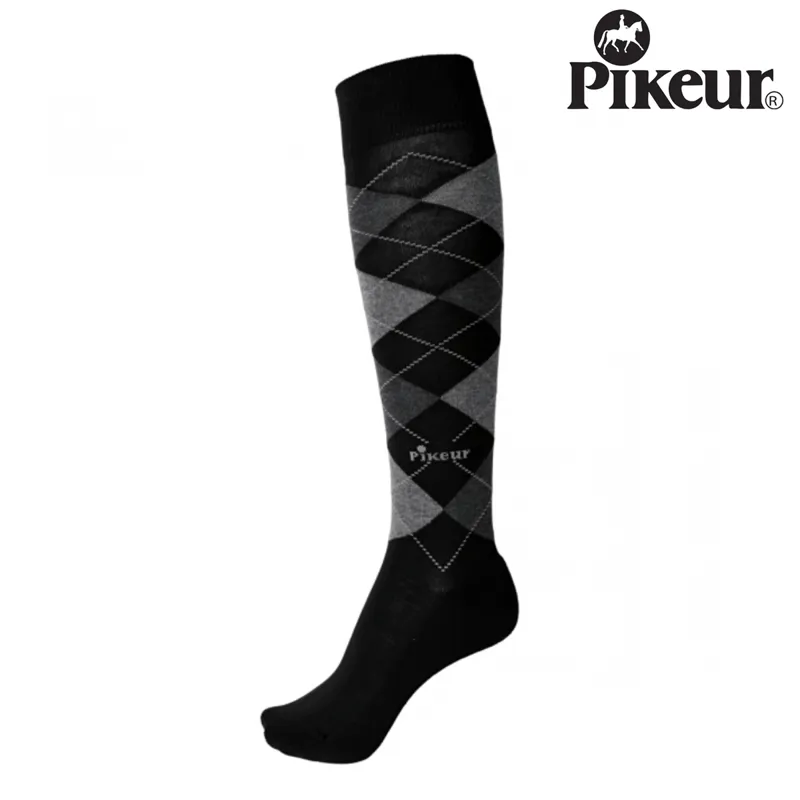 Pikeur Knee Length Socks - Black/Grey Mel/Anthrcite Mel
