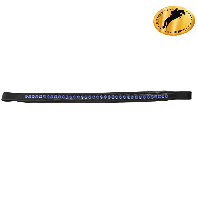 JHL Blue Diamante Padded Browband - Black
