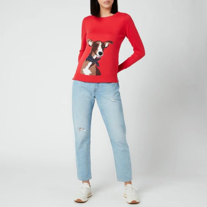 Joules Ladies Miranda Jumper - Red Dog-3