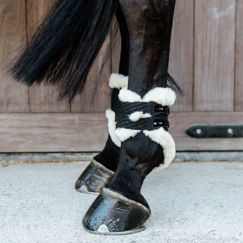 Kentucky Vegan Sheepskin Fetlock Boots Elastic - Black-3
