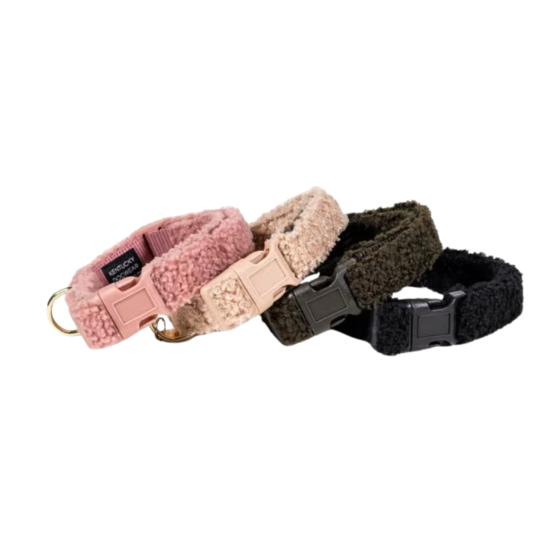 Kentucky Teddy Fleece Dog Collar - Beige-2