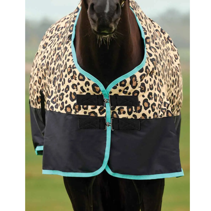Saxon Defiant 600D Standard 200g Turnout Rug - Leopard Print-3