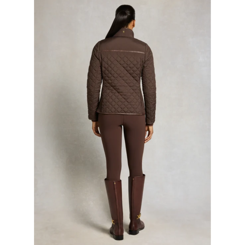 Holland Cooper Boughton Diamond Quilt Jacket - Walnut-4