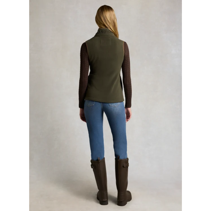 Holland Cooper Country Fleece Gilet - Khaki Canvas-3