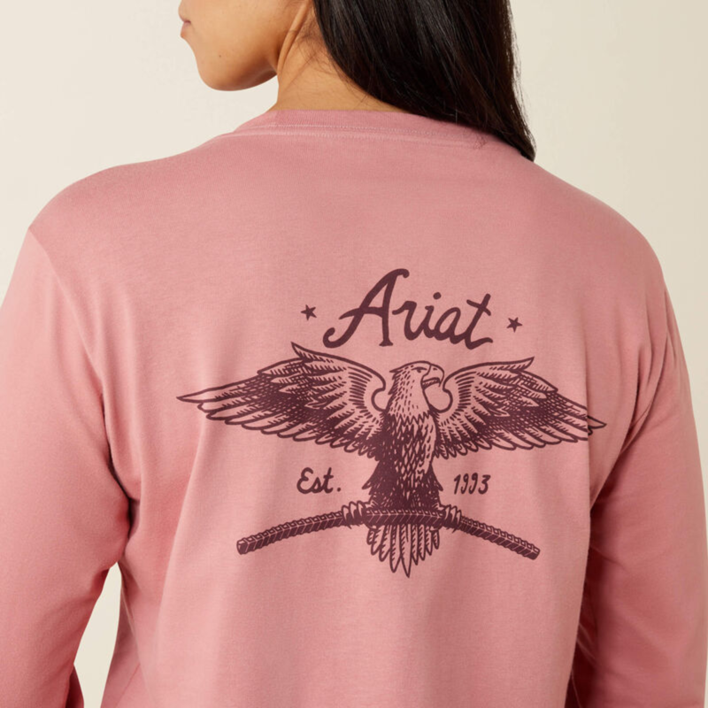 Ariat Women's Rebar Cotton Strong Flying Eagle Long Sleeve T-Shirt - Dusty Rose-3