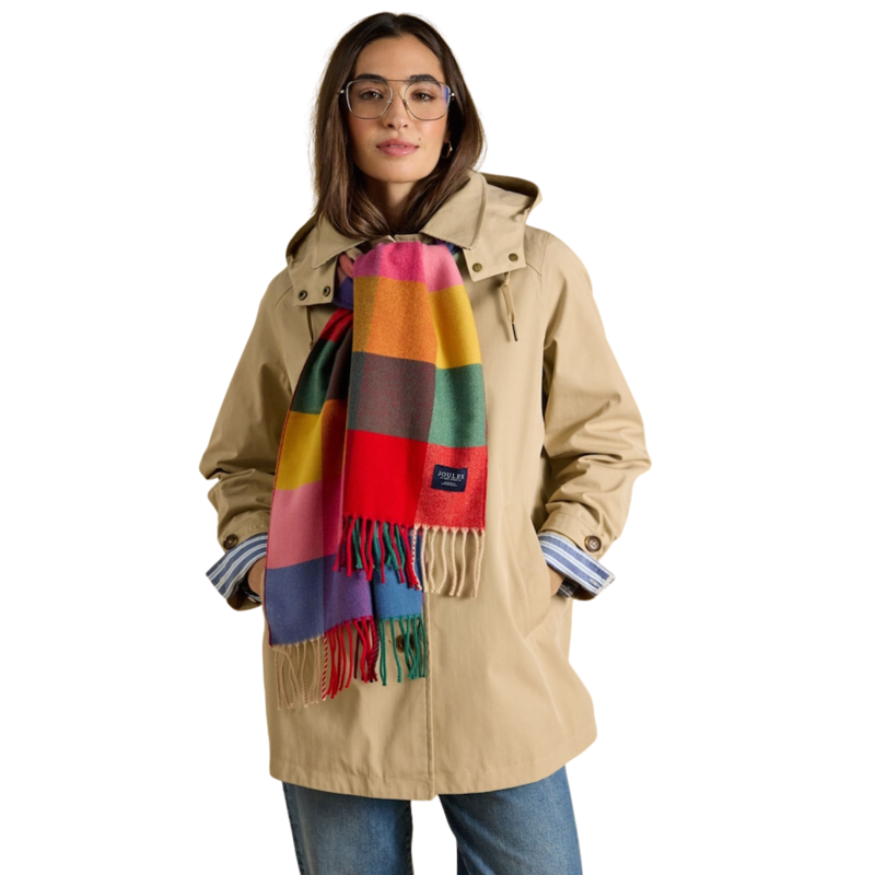 Joules Ladies Langtree Scarf - Bright Gingham-3