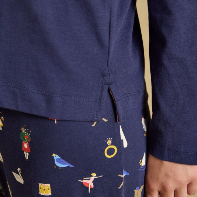 Joules Ladies Lyla Pyjamas - Navy Icons-3