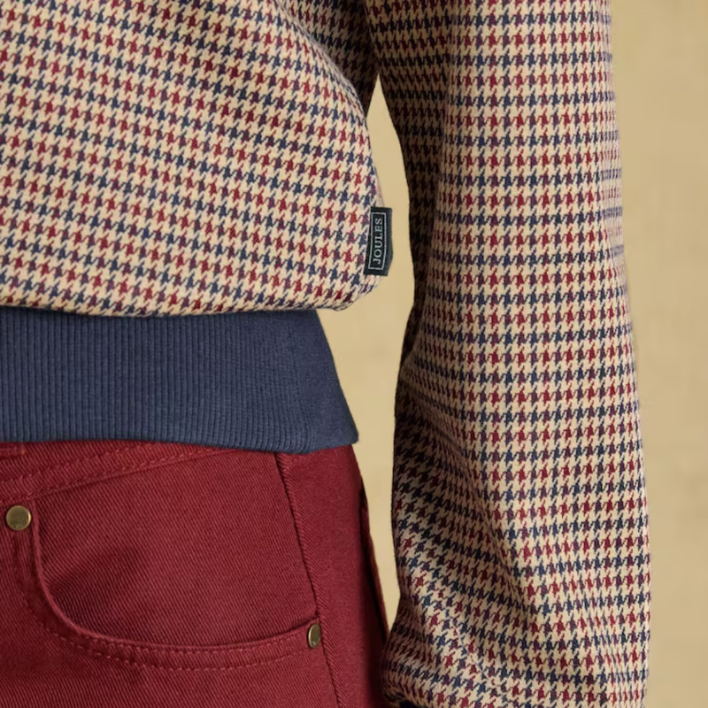 Joules Ladies Laurel Top - Navy/Red Check-4