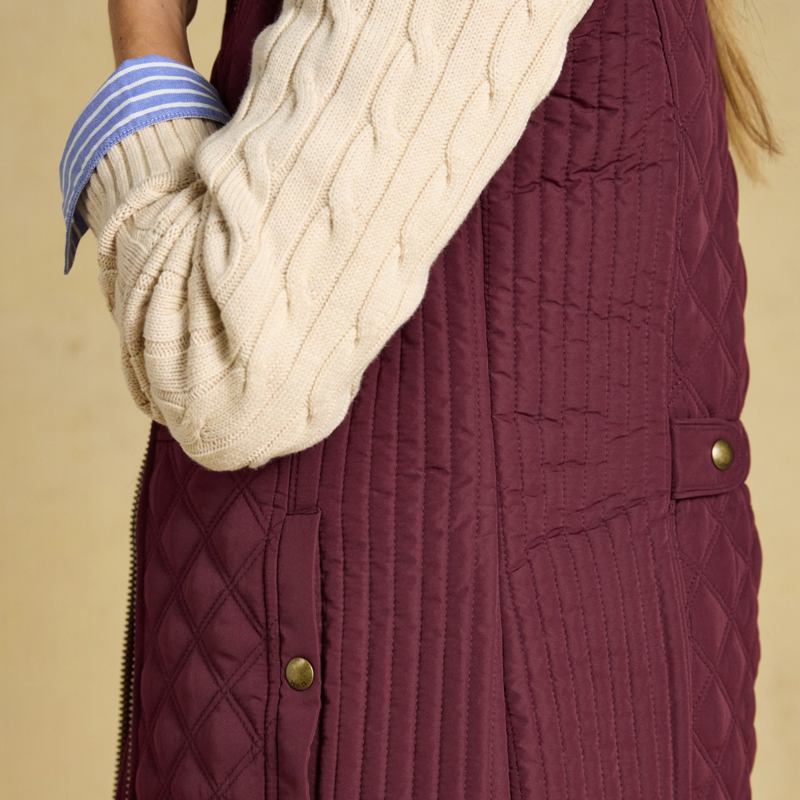Joules Ladies Minx Gilet - Dark Red-3
