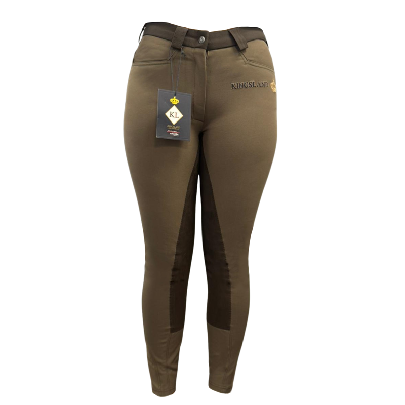 Kingsland Ladies Fitted Kelly Breeches - Full Leather/Contrast Beige-1