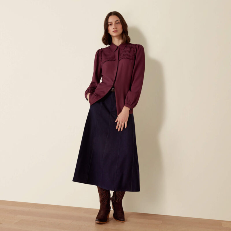 Ariat Women's Harrington Blouse - Windsor Wine-4