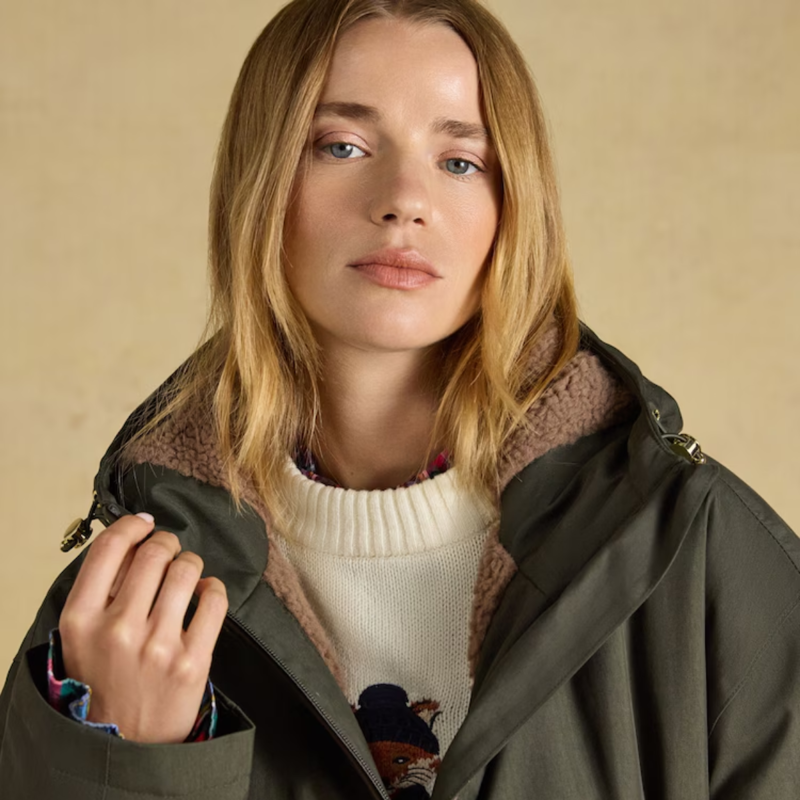 Joules Ladies Coverall Coat - Green-3