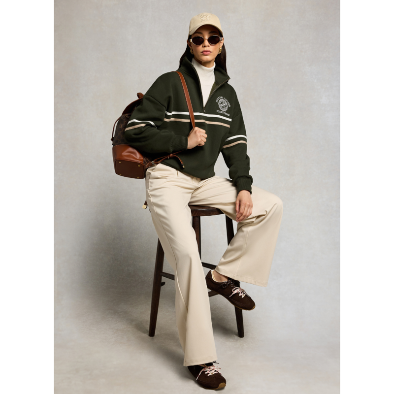 Holland Cooper Roan Quarter Zip - Spruce Green-4