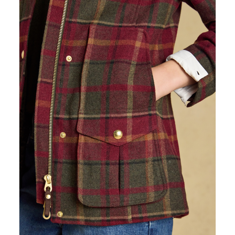 Joules Ladies Classic Fieldcoat - Red Check-6