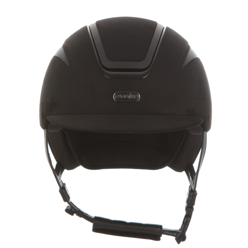Evoke Callisto Classic Peak Riding Hat - Black Alcantara-1