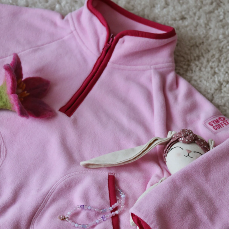 Gym + Coffee Kids Polar Fleece - Pink Blossom-3