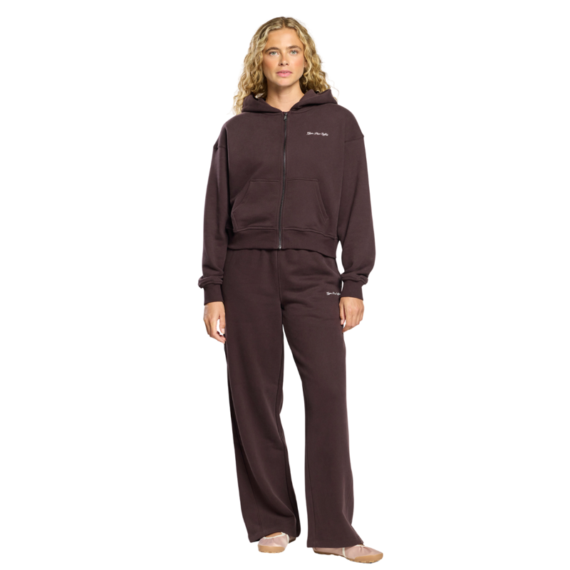 Gym + Coffee Women's Daily Zip Hoodie - Mocha Bean-3