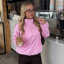 Gym + Coffee Women's Snap Collar Sierra Sweatshirt - Pink Blossom