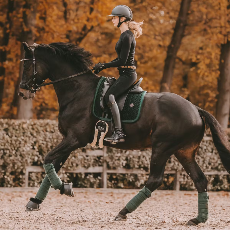 Kentucky Velvet Pearls Dressage Saddlepad - Pine Green-3