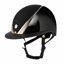 Charles Owen Hyda Wide Peak Sparkly Riding Hat with MIPS - Black Gloss/Rose Gold