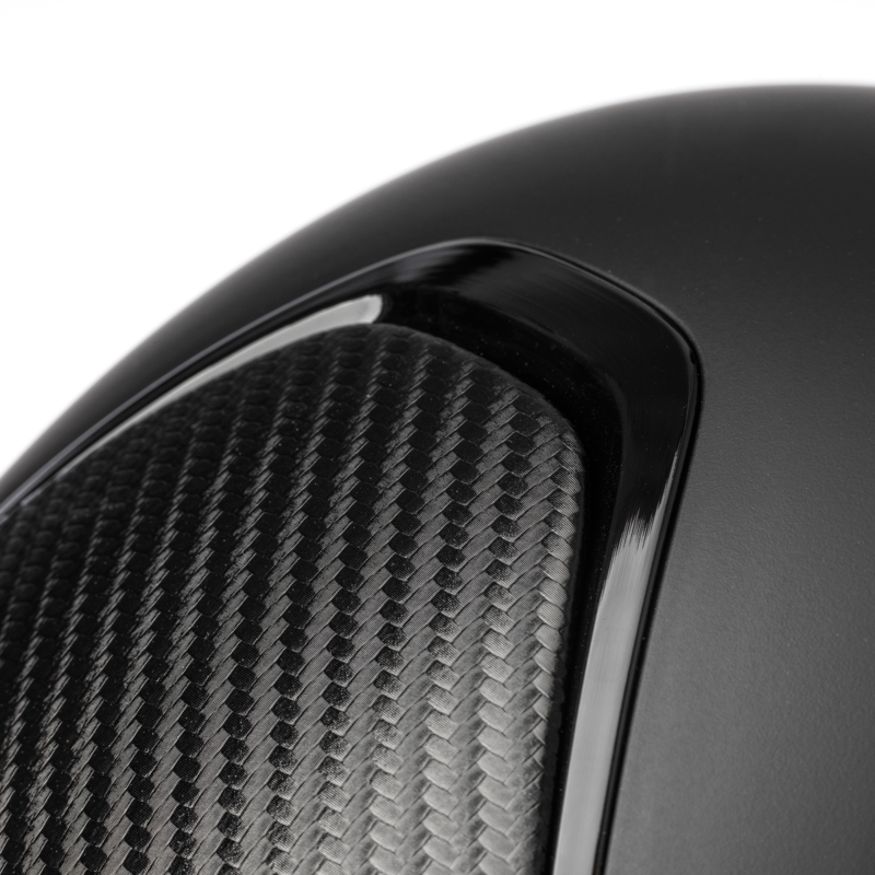 Charles Owen Hyda Wide Peak Carbon Riding Hat with MIPS - Black Matte/ Black Gloss-3