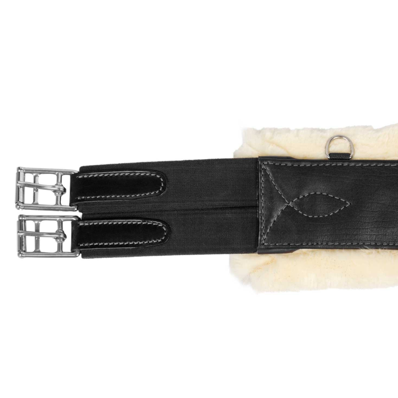 Acavallo Jumping Stud Guard Girth with Removeable Sheep Skin - Black-3
