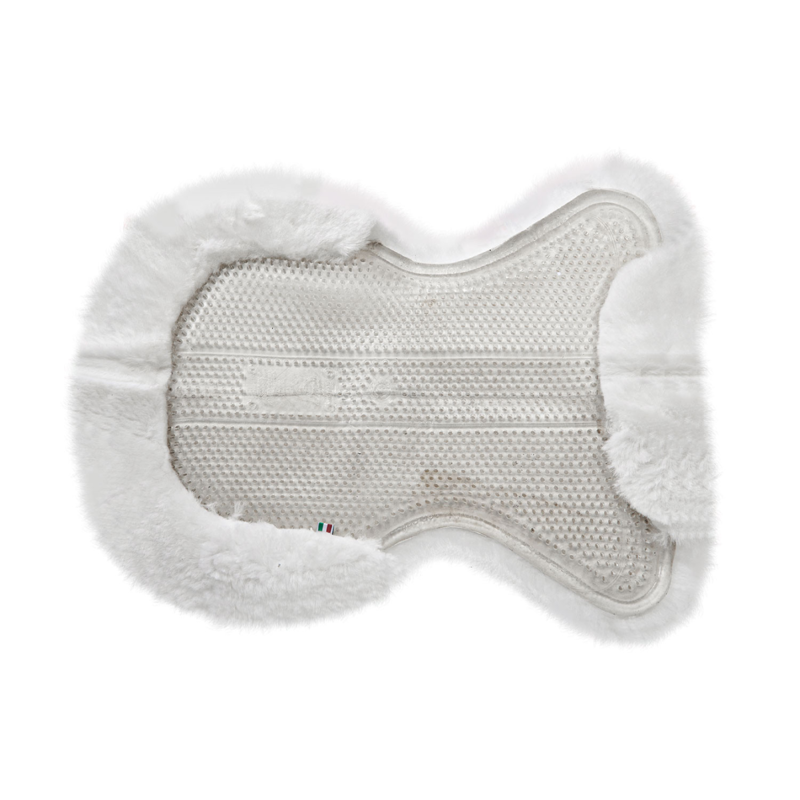 Acavallo Gel NS-S Classic-S full  Sheepskin flat Pad - White-2