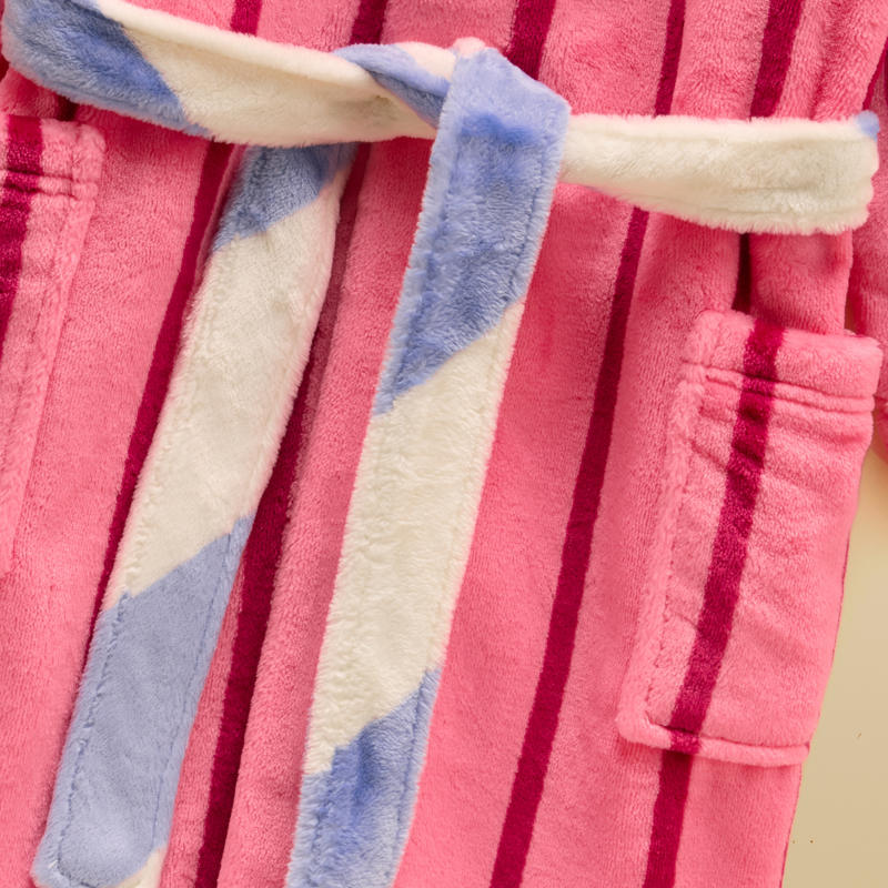 Joules Girls' Snug Dressing Gown - Pink Stripe-3