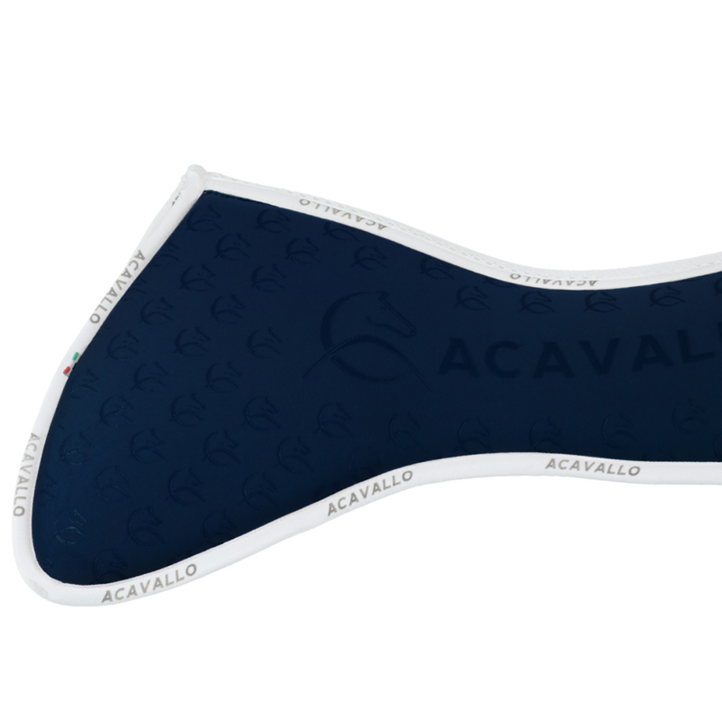 Acavallo Elastane and Bamboo Silicone Grip Flat Pad - Deep Blue/White-3