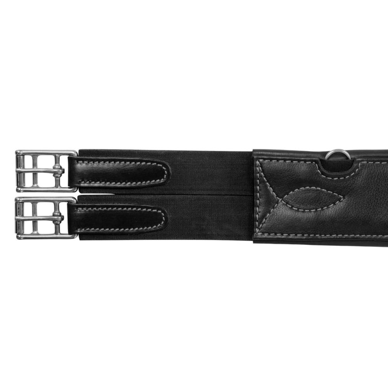 Acavallo Jumping Stud Guard Girth Leather and Gel - Black-3