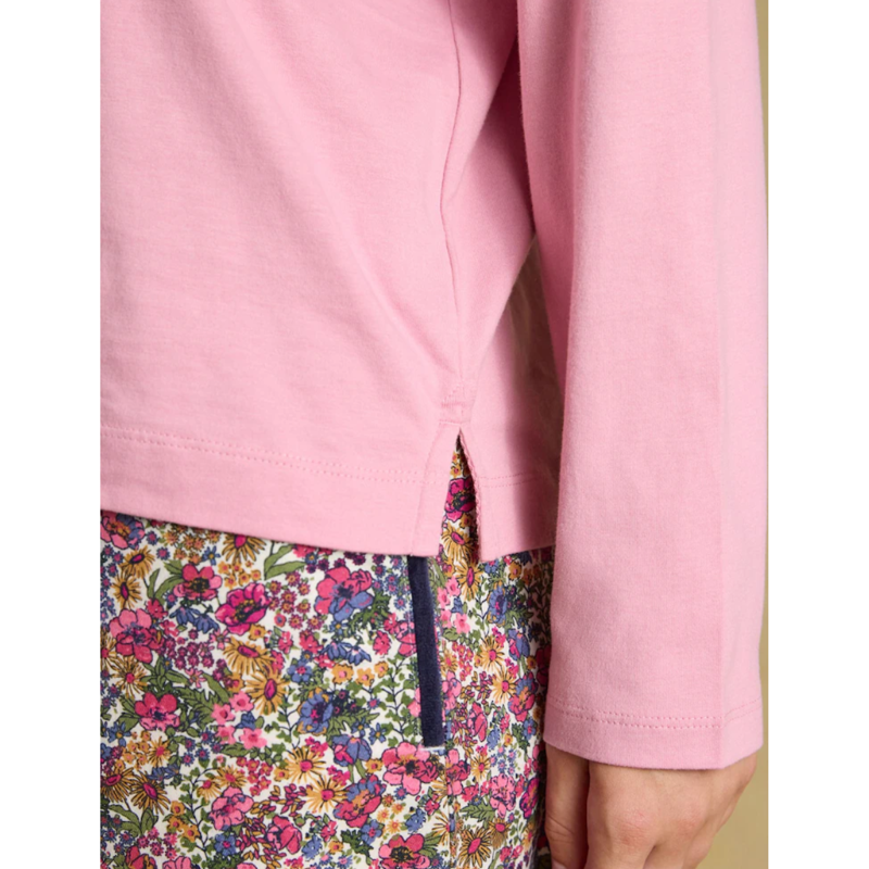 Joules Ladies Long Sleeve Pyjama Top - Pink-4