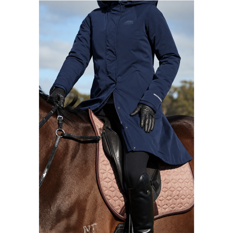 WeatherBeeta All Purpose Waterproof Insulated Longline Riding Jacket - Navy-2