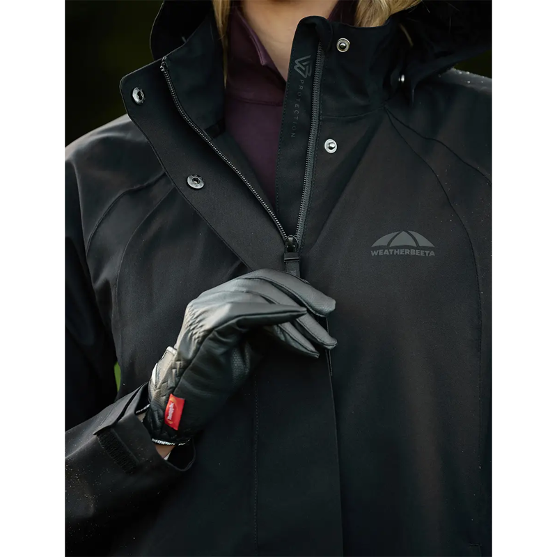 WeatherBeeta Windbreaker Reflective Longline Riding Jacket - Black-4