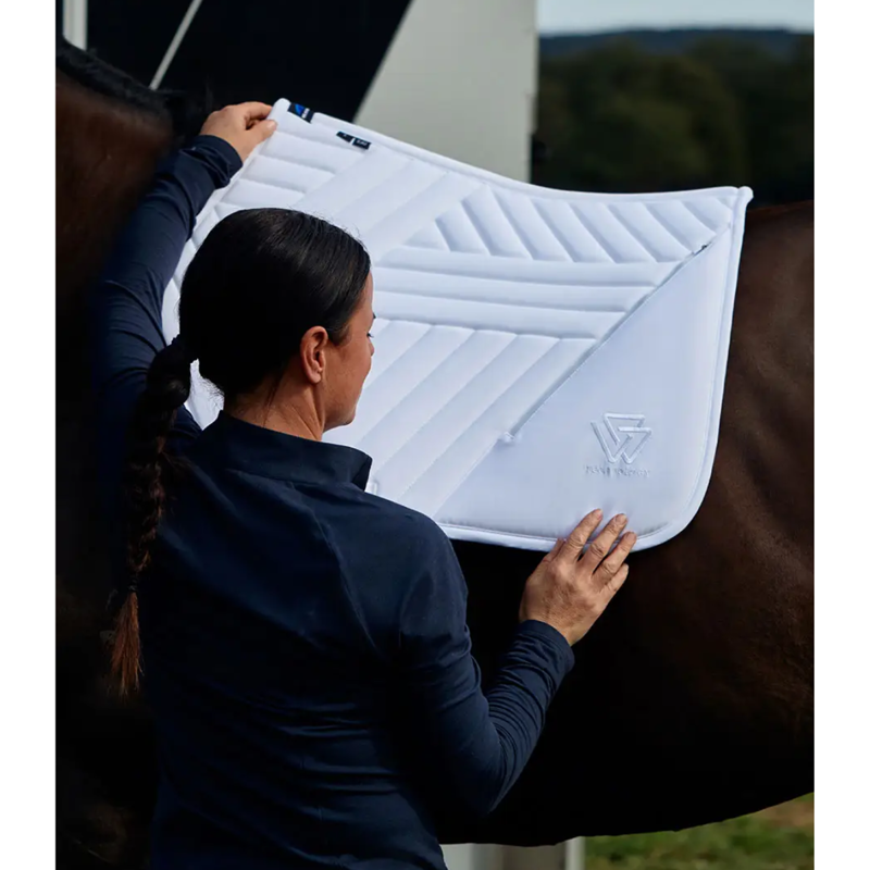 WeatherBeeta Softshell Pro Grip Euro Jump Saddlepad - White-4