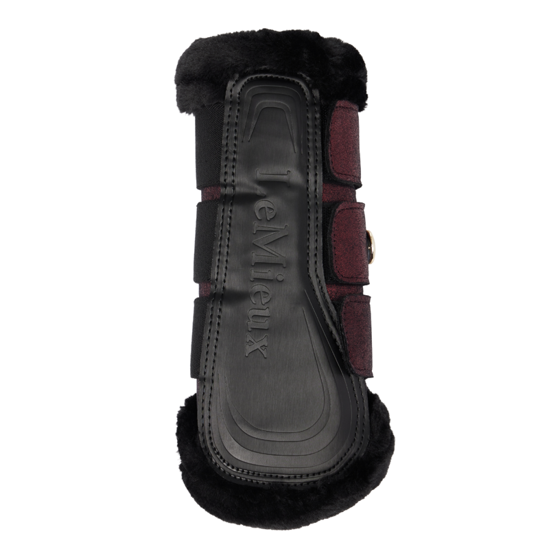 LeMieux Lustre Fleece Edged Brushing Boots - Garnet-3
