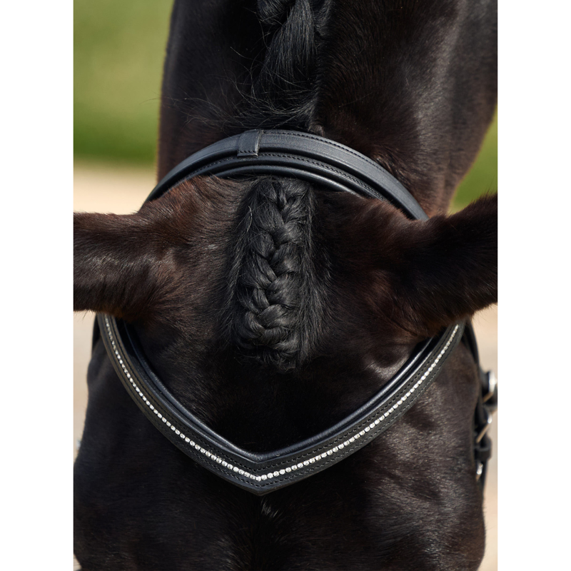 Dublin Padded Comfort Crown Crystal Flash Bridle - Black-3