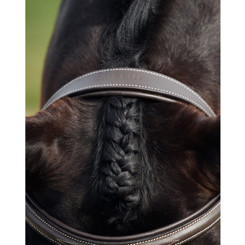 Dublin Padded Mono Crown Fancy Stitch Hunt Bridle - Brown-3
