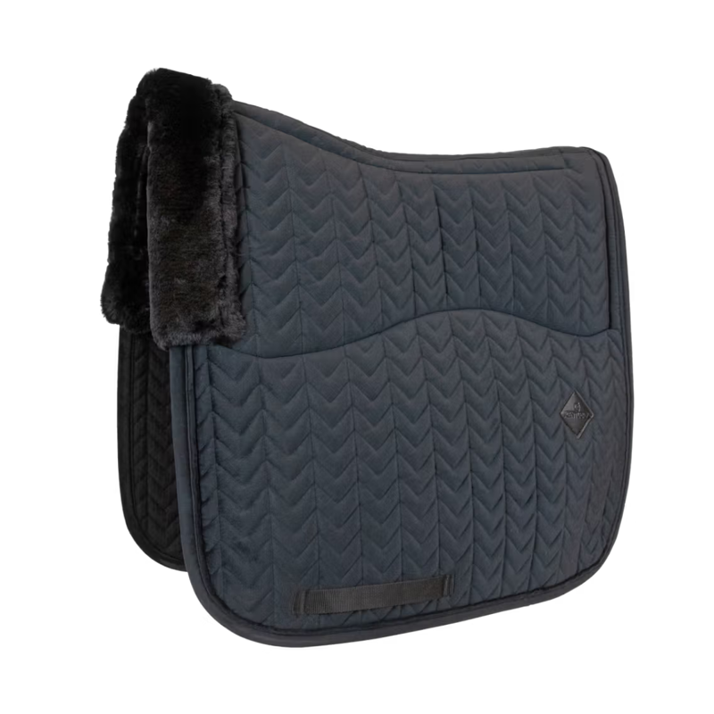 Kentucky Skin Friendly Velvet Dressage Saddlepad Full - Black-3