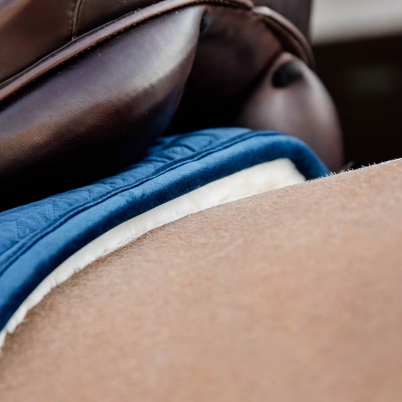 Kentucky Skin Friendly Velvet Dressage Saddlepad Full - Navy-3