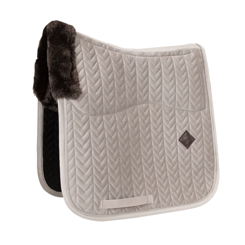 Kentucky Skin Friendly Velvet Dressage Saddlepad Full - Beige-3