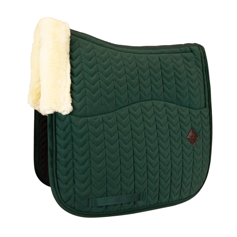 Kentucky Skin Friendly Velvet Dressage Saddlepad Full - Pine Green-3