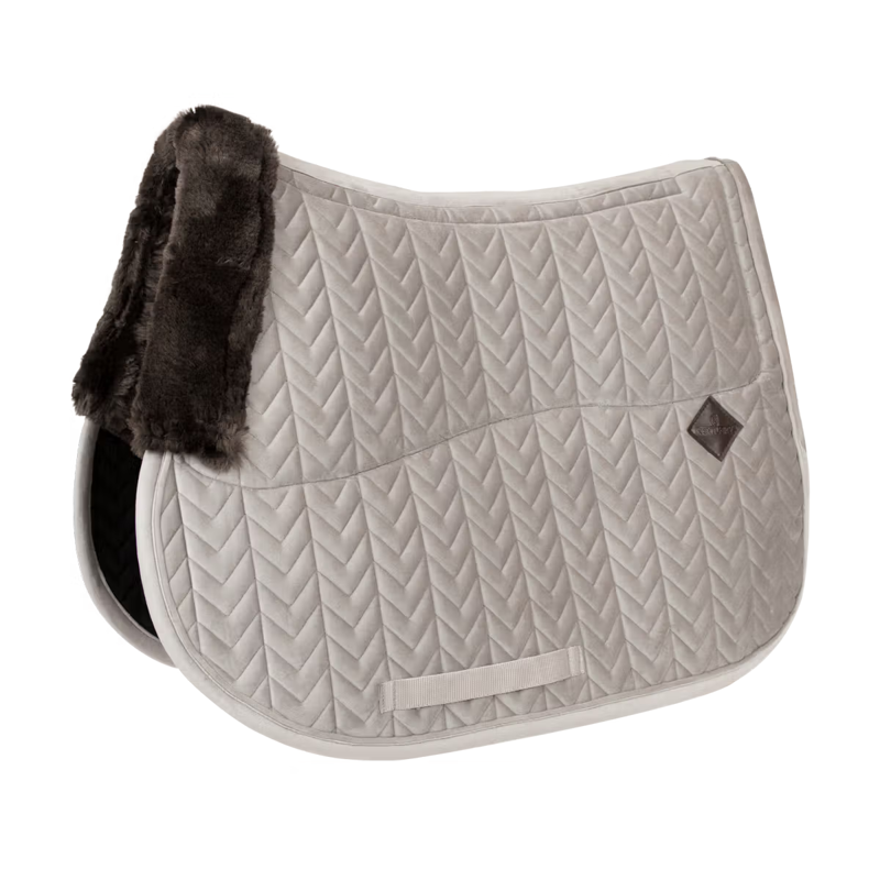 Kentucky Skin Friendly Velvet Jumping Saddlepad Full - Beige-3