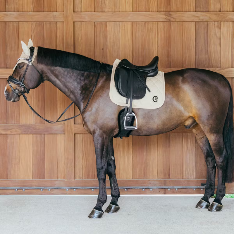 Kentucky Wave 3D Logo Dressage Saddlepad Full - Beige-3