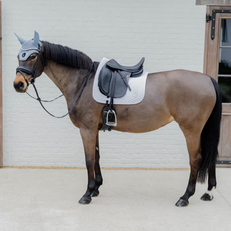 Kentucky Plaited 3D Logo Dressage Saddlepad Full - White-3