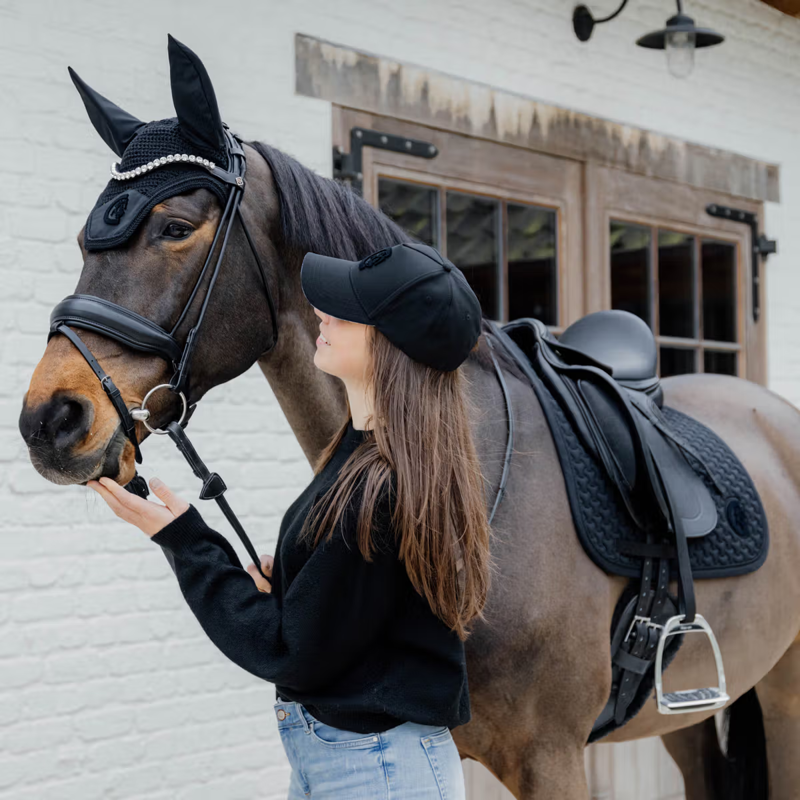 Kentucky Plaited 3D Logo Dressage Saddlepad Full - Black-3