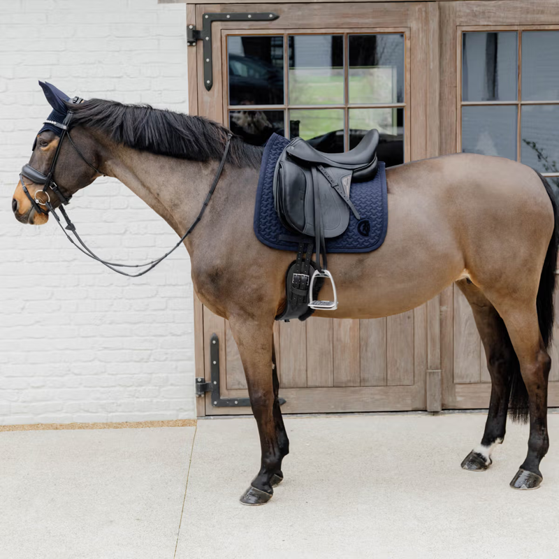 Kentucky Plaited 3D Logo Dressage Saddlepad Full - Navy-3
