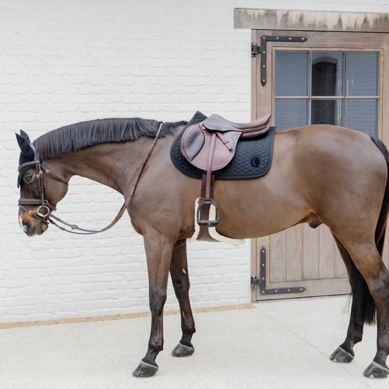 Kentucky Plaited 3D Logo Show Jumping Saddlepad Full - Black-3