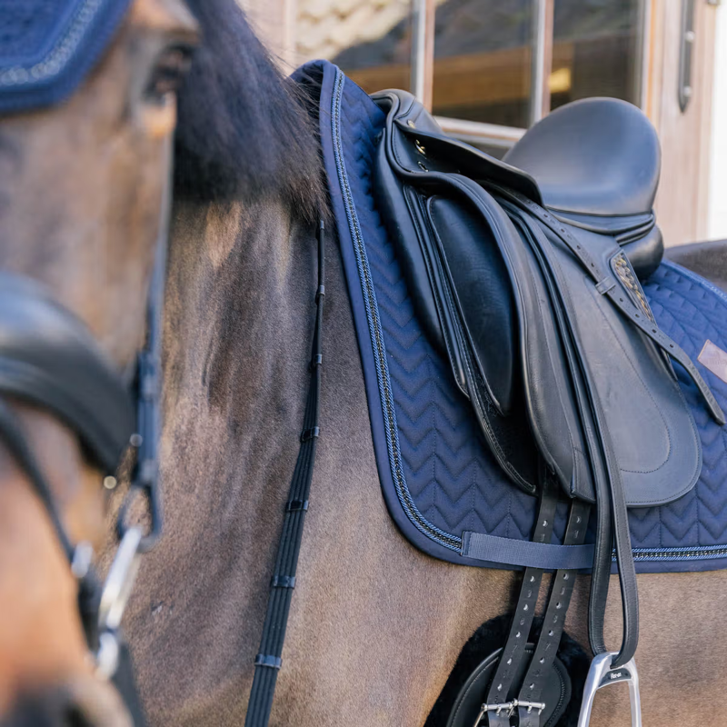 Kentucky Dressage Saddlepad with Metal Chain Full - Navy-1