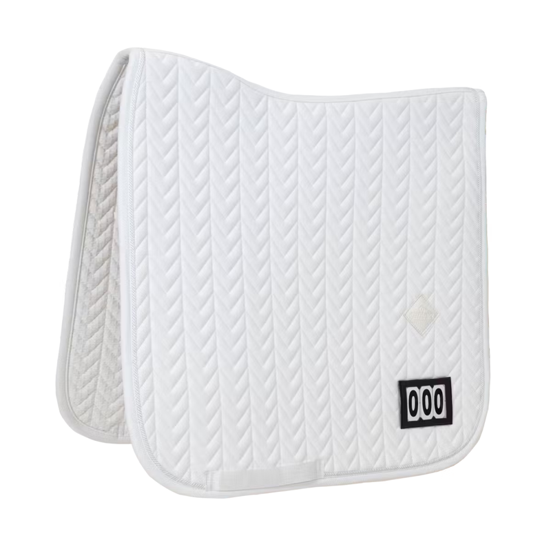 Kentucky Fishbone 2 Number Competition Dressage Saddlepad Full - White-3